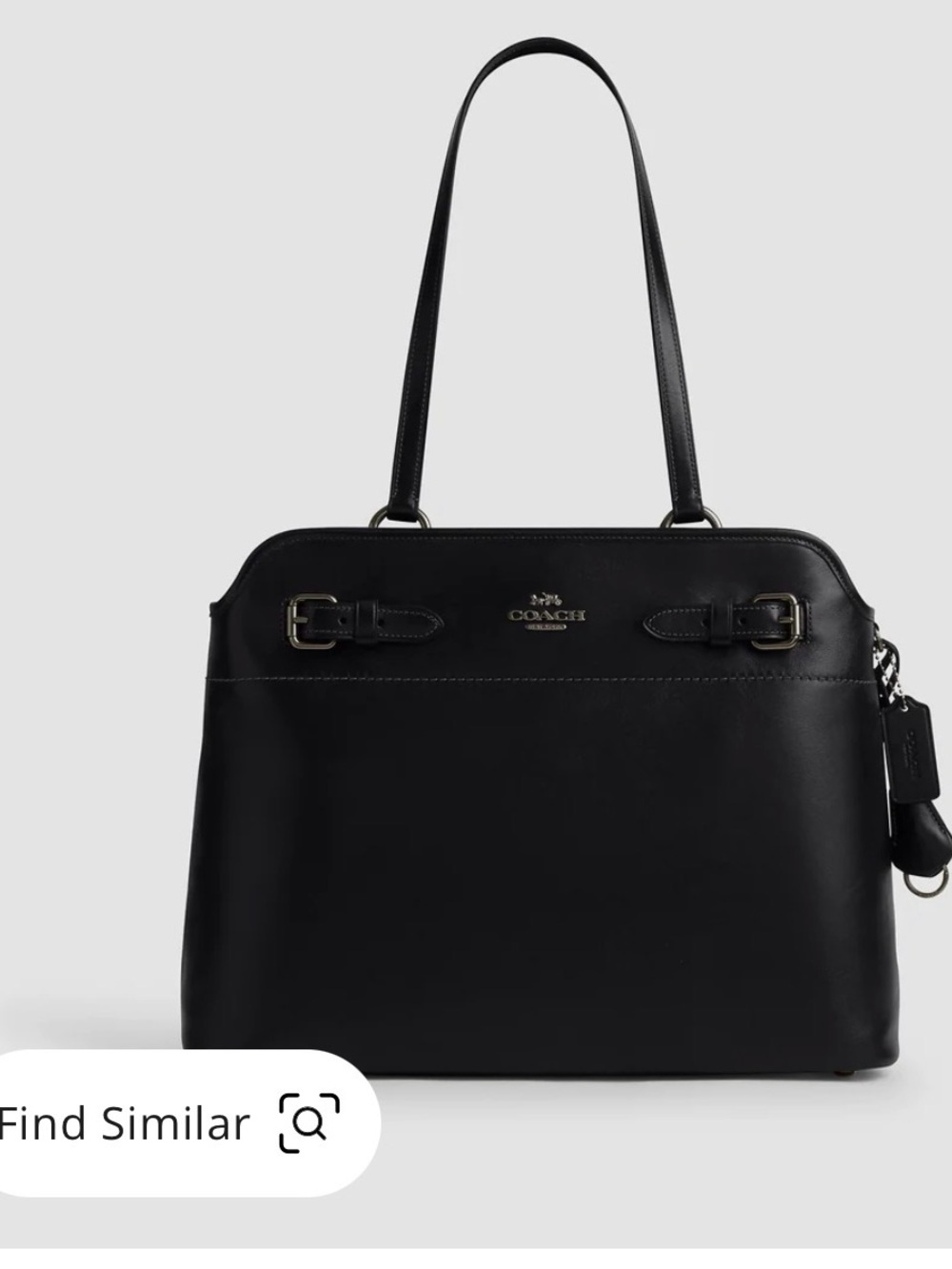 NWT Coach Black Easton Shoulder Bag with Polished gunmetal Hardware